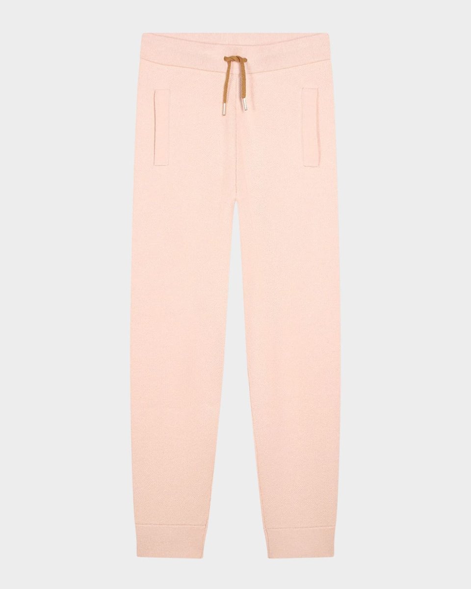 Girl's Striped Trim Knit Trousers, Size
